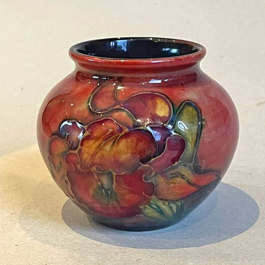 Moorcroft Flambe Orchid Pattern Vase 1950
