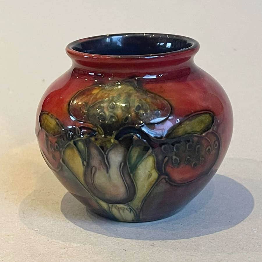 Moorcroft Flambe Orchid Pattern Vase 1950
