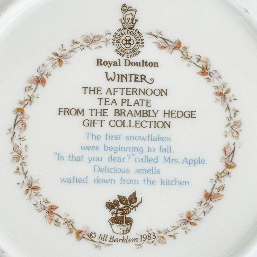 Brambly Hedge Royal Doulton Winter Plate 21cm