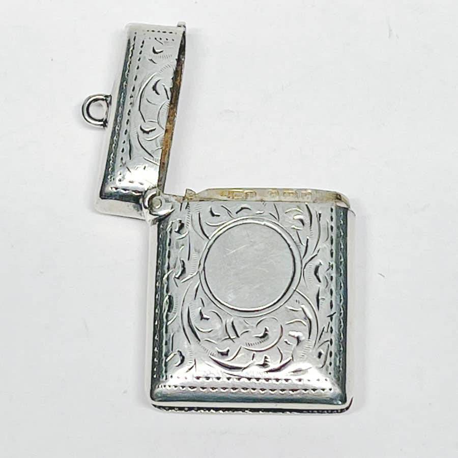 Hallmarked Silver Vesta Case Birmingham 1902