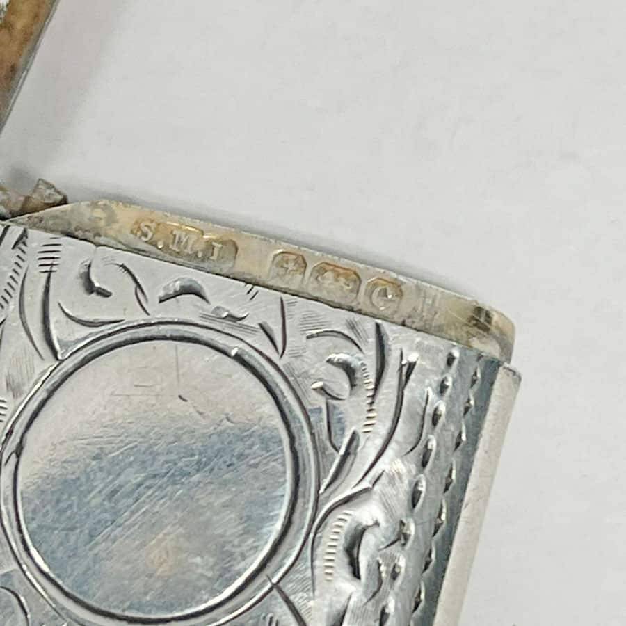 Hallmarked Silver Vesta Case Birmingham 1902