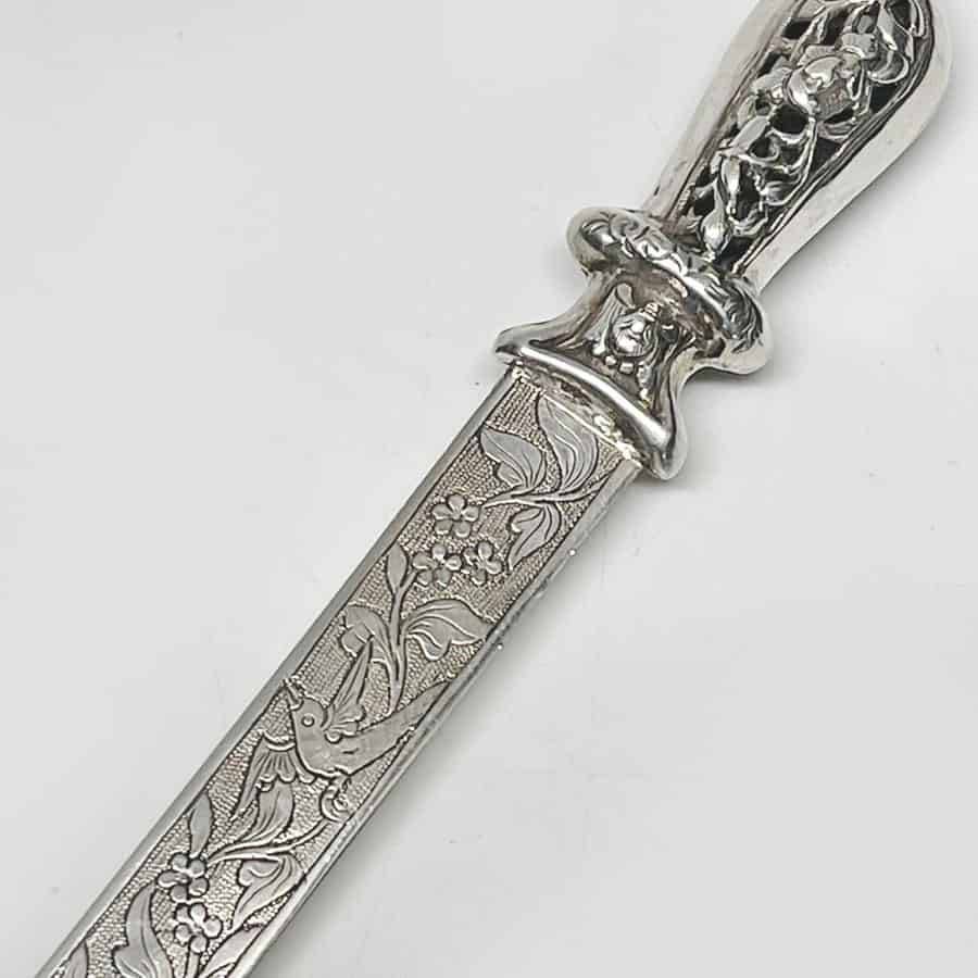Chinese Silver Engraved Letter Opener 19th