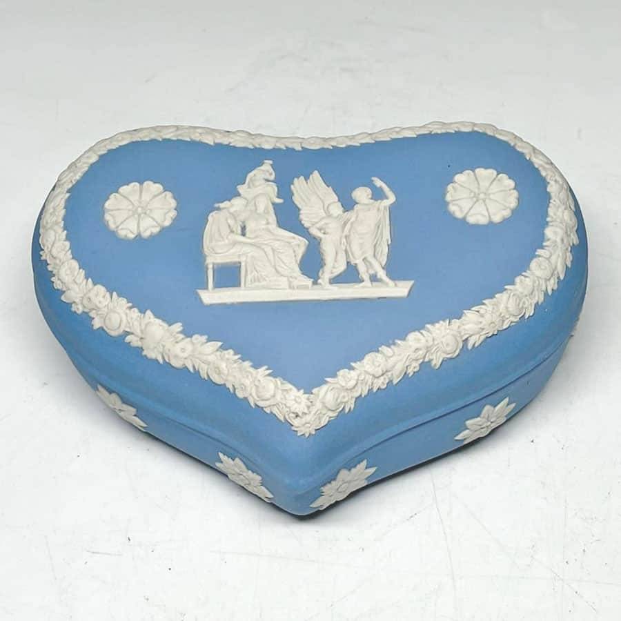 Wedgwood Jasperware Heart Shaped Angel Trinket