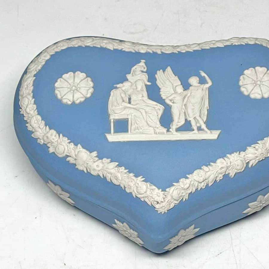 Wedgwood Jasperware Heart Shaped Angel Trinket