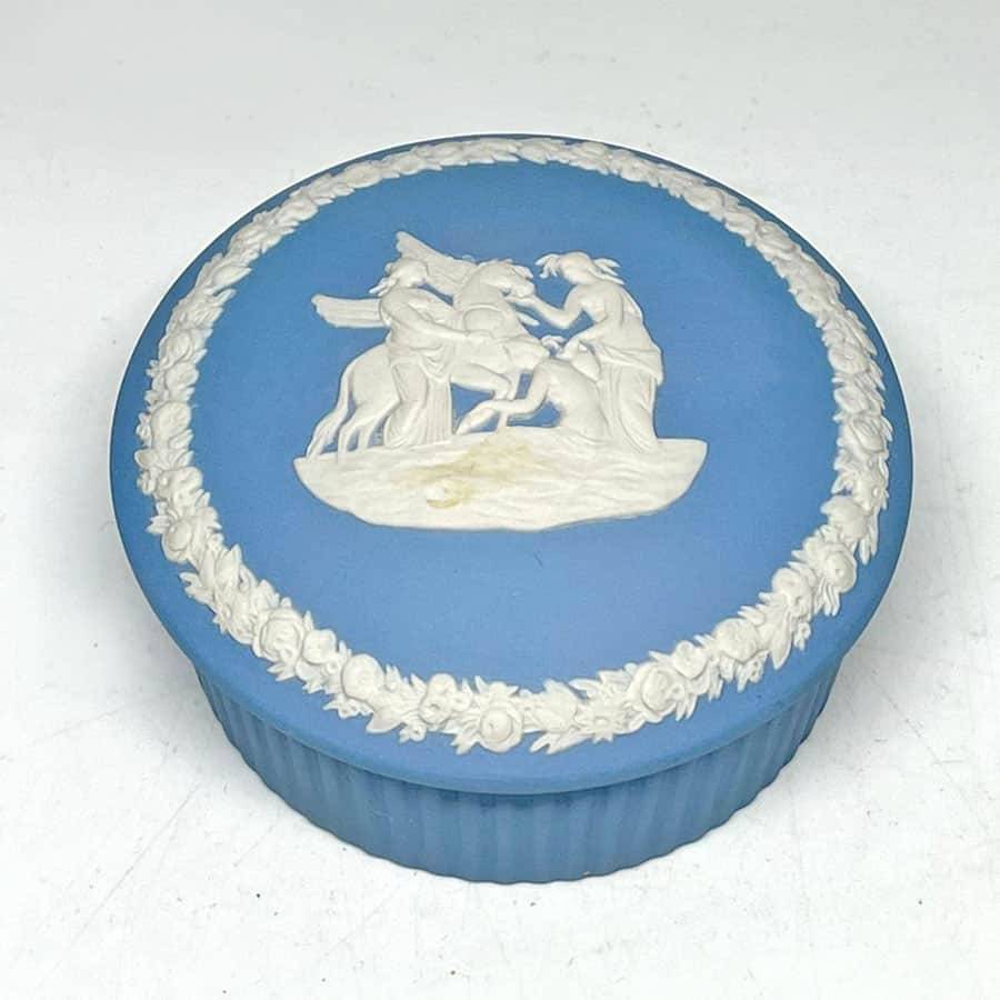 Wedgwood Jasperware Light Blue Pegasus Covered Jar
