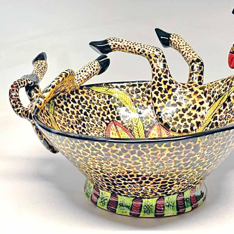 Ardmore Hand Painted Giraffe Bowl 2012