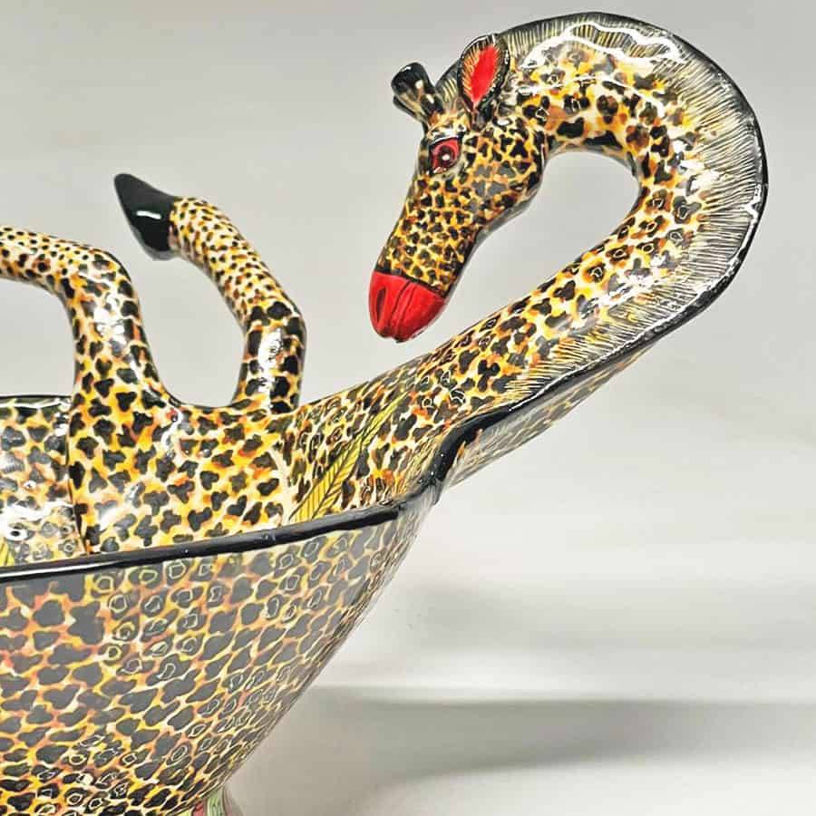 Ardmore Hand Painted Giraffe Bowl 2012