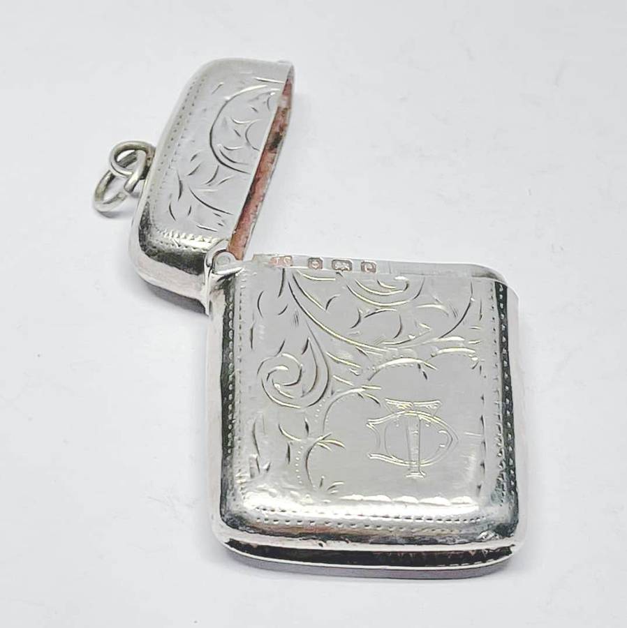 Hallmarked Silver Vesta Case Birmingham 1902