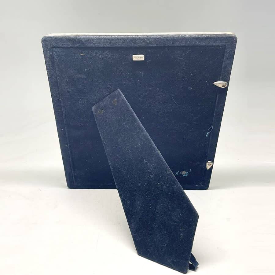 Carrs Hallmarked Sheffield Silver And Blue Enamel Picture Frame 20th