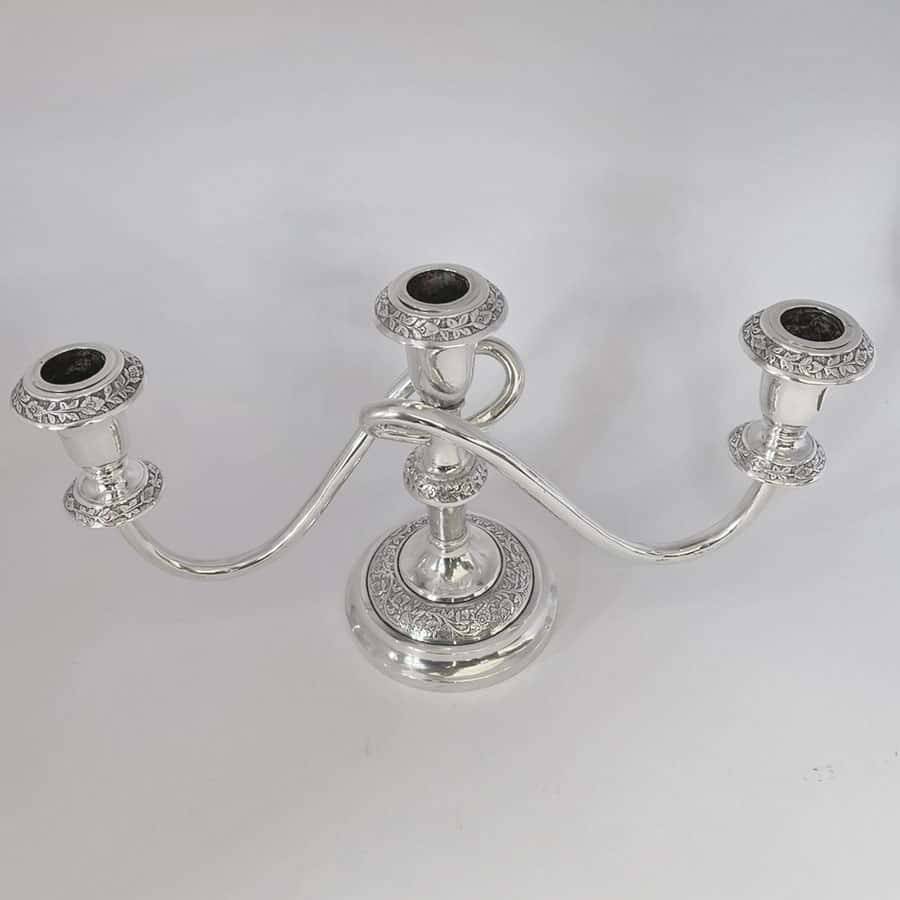 Three Arm Silver Candlestick