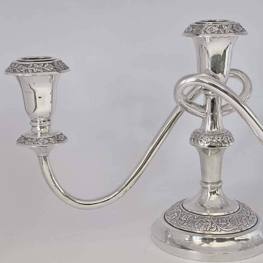 Three Arm Silver Candlestick