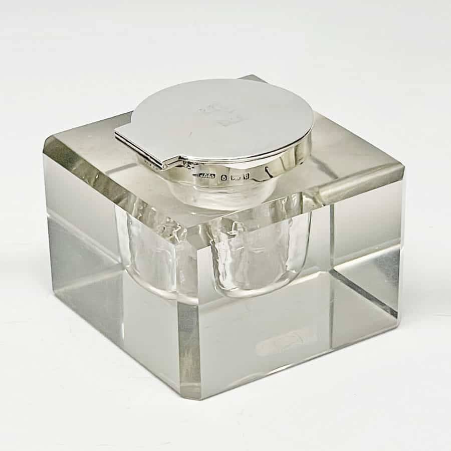 Hallmarked Silver Inkwell Birmingham 1907