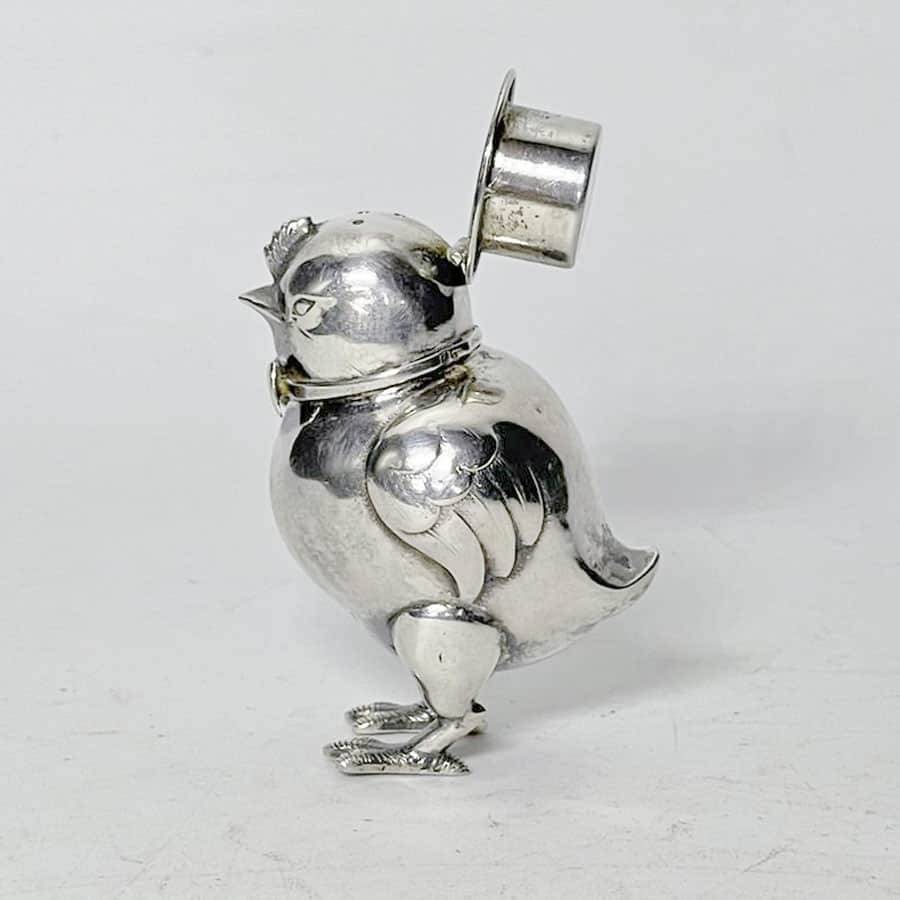 Portugeuse Silver Novelty Chicken Pepperrette C1897
