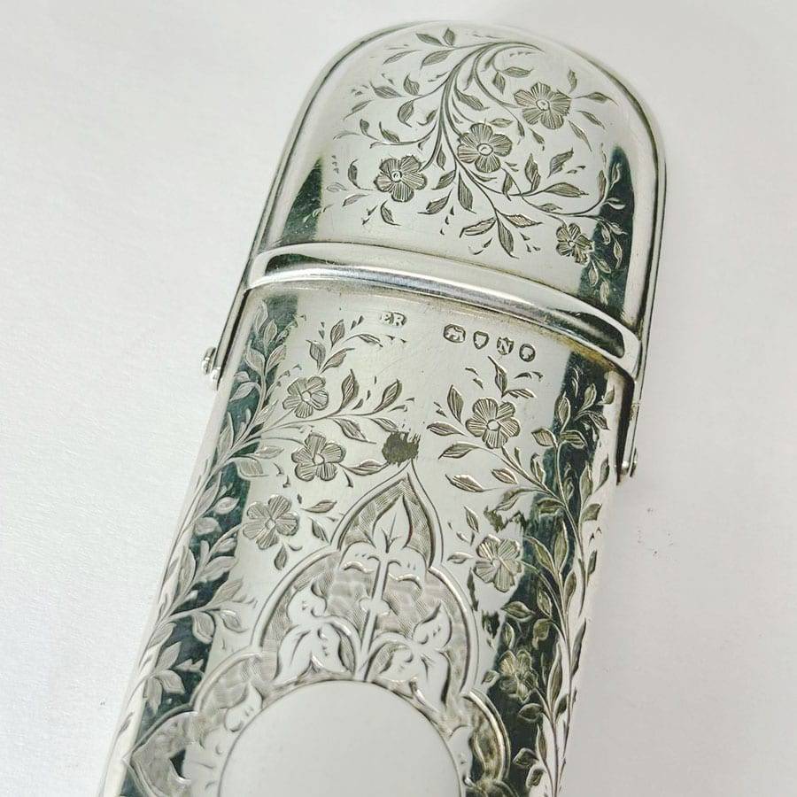 Hallmarked Silver Etui With Silver Reading Glasses London 1888