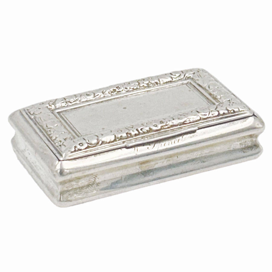 George the Third Hallmarked Silver Snuff Box  Birmingham 1818 to 1819 