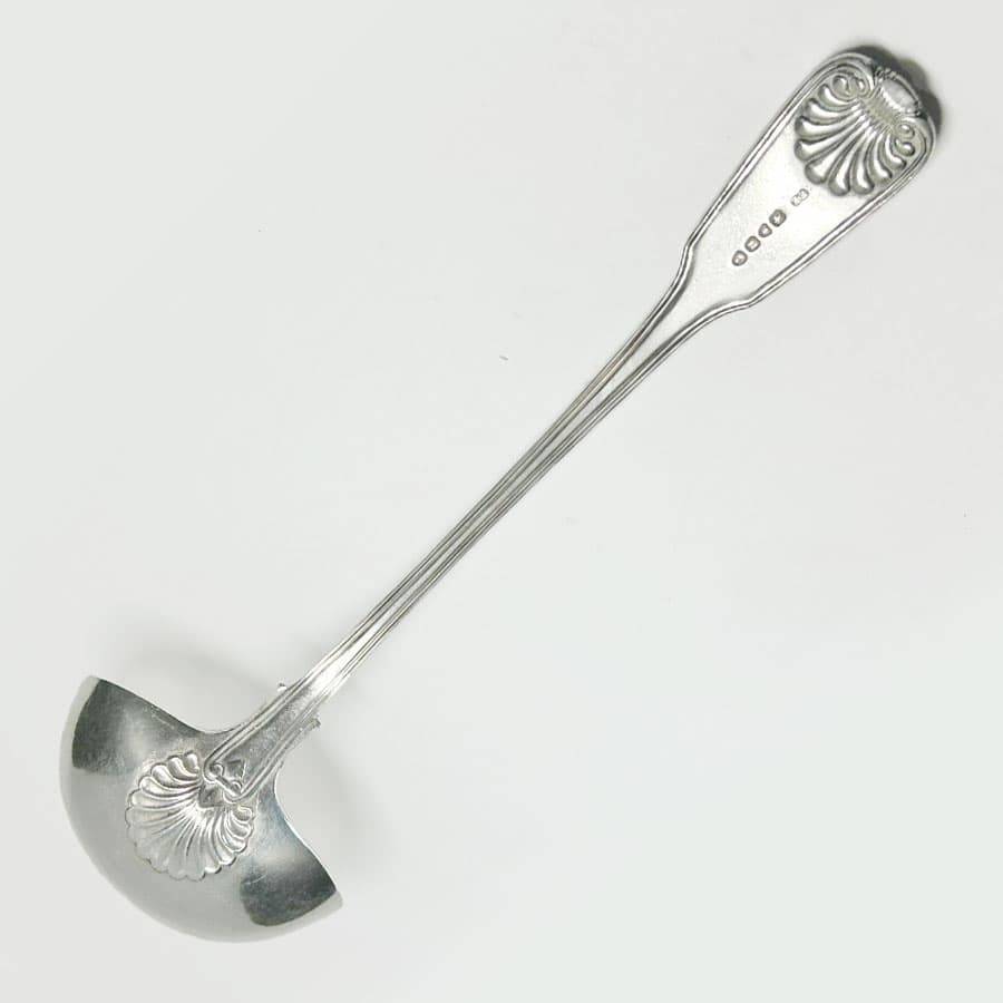 Hallmarked Shell Pattern Silver Soup Ladle London 1848