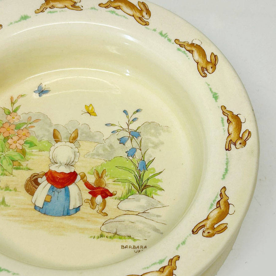 Royal Doulton Bunnykins Going Shopping Cereal Bowl Signed Vernon