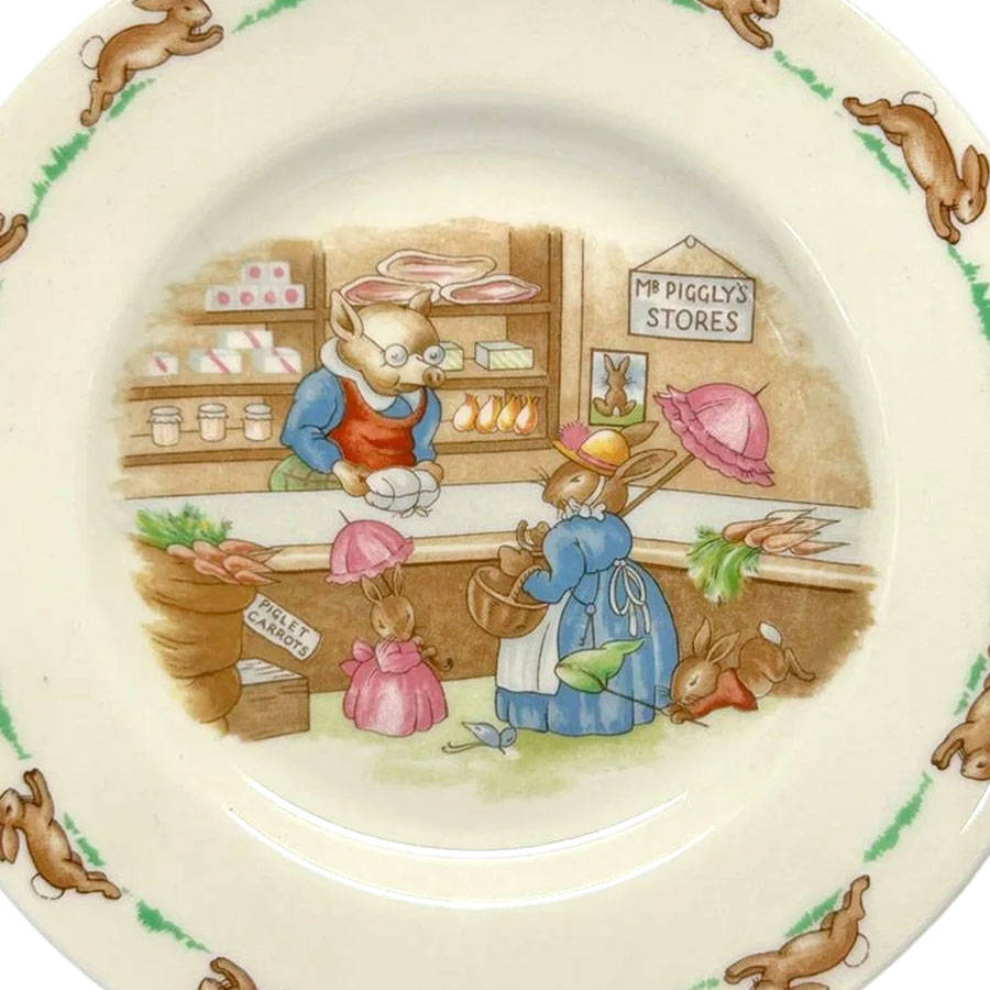 Royal Doulton Bunnykins Mr Piggly's Store Plate 20cm