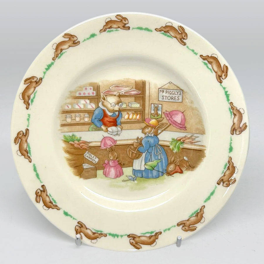 Royal Doulton Bunnykins Mr Piggly's Store Plate 20cm