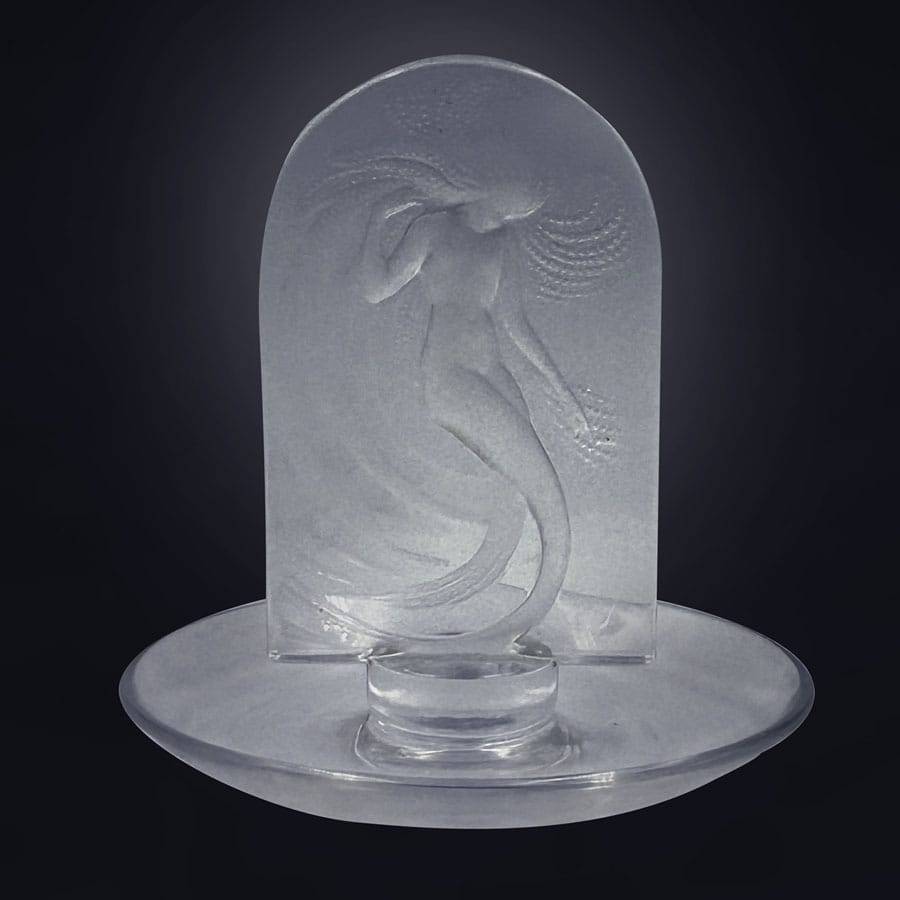 Lalique Frosted And Clear Crystal Naiade Mermaid Ring Dish