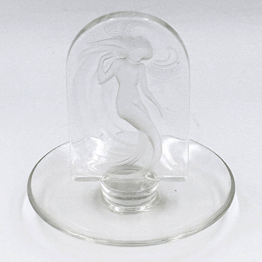 Lalique Frosted And Clear Crystal Naiade Mermaid Ring Dish