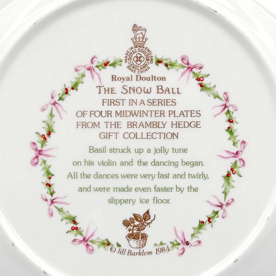 Brambly Hedge Royal Doulton Snow Ball Plate