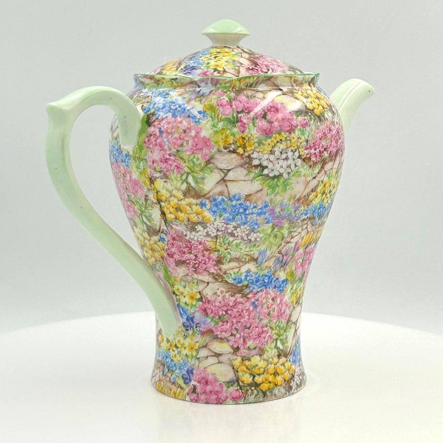 Shelley Rock Garden Coffee Pot Chintz