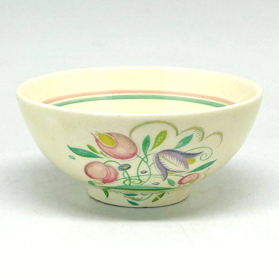 Susie Cooper Banded Dresden Spray Coffee Sugar Bowl