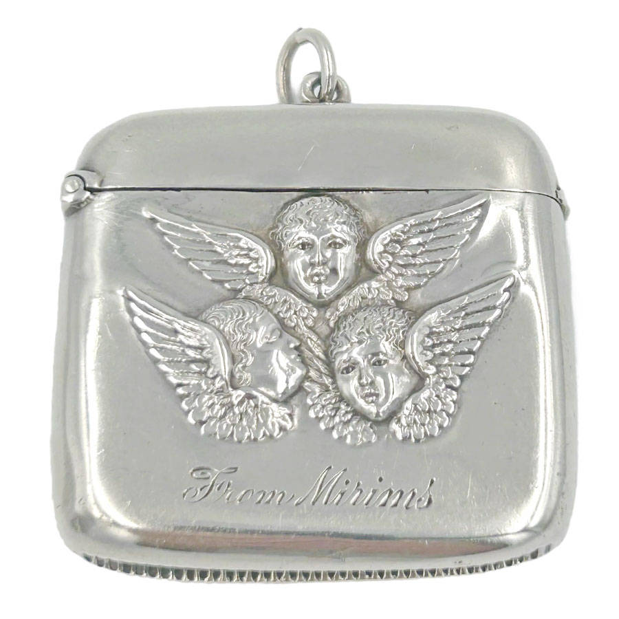 Hallmarked Silver Vesta Case Reynolds Angels Birmingham 1900