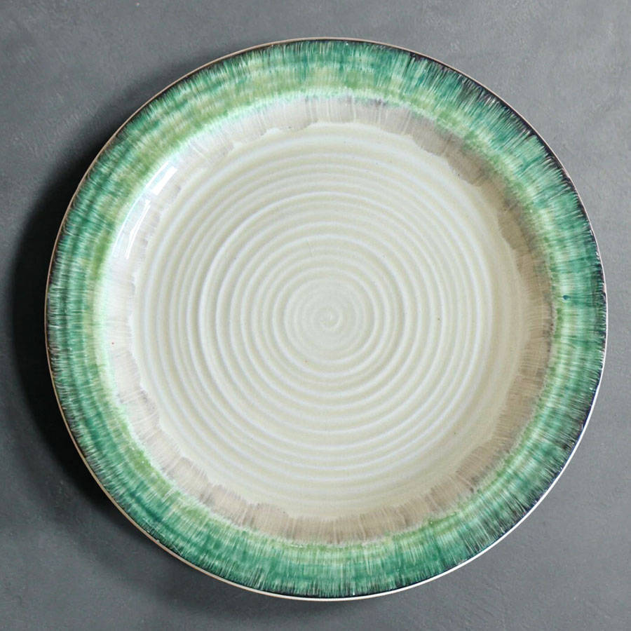 Clarice Cliff Bizarre Aura Green Pattern Plate