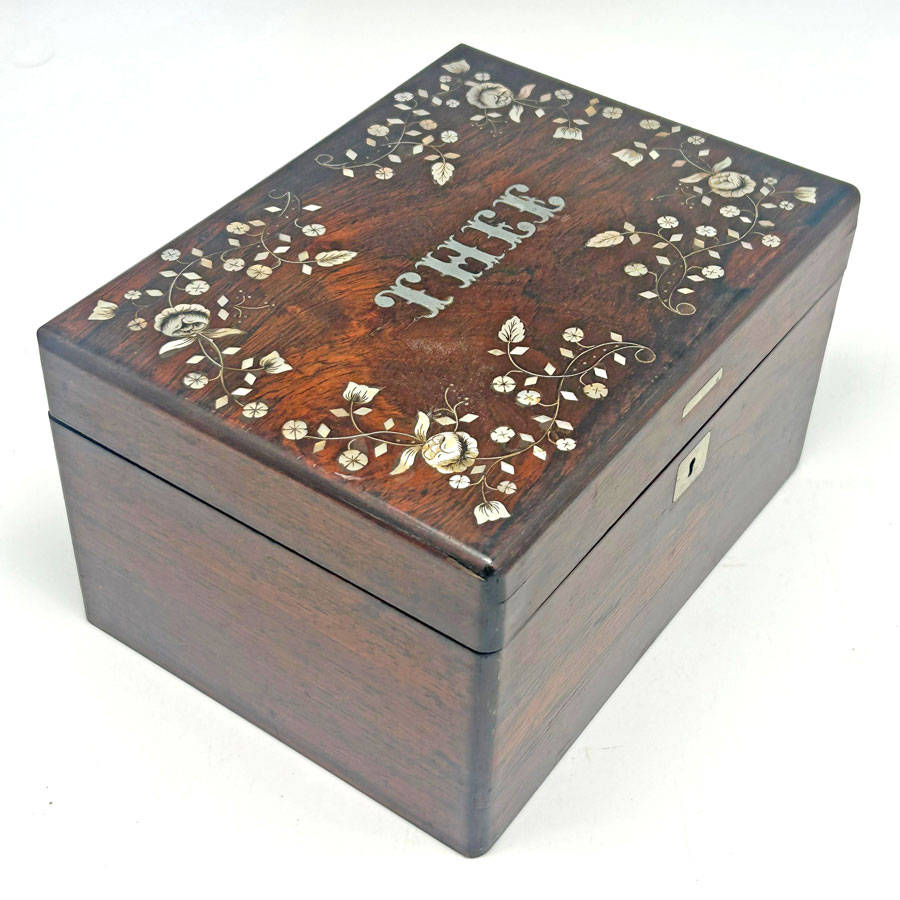 Victorian Silk Lined Rosewood  Box
