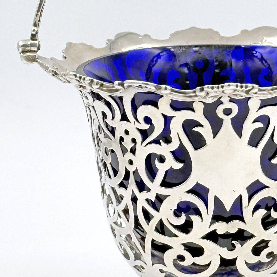 Hallmarked Silver Pierced Basket London 1858 George Richards