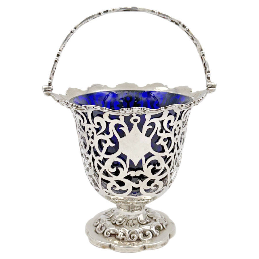 Hallmarked Silver Pierced Basket London 1858 George Richards