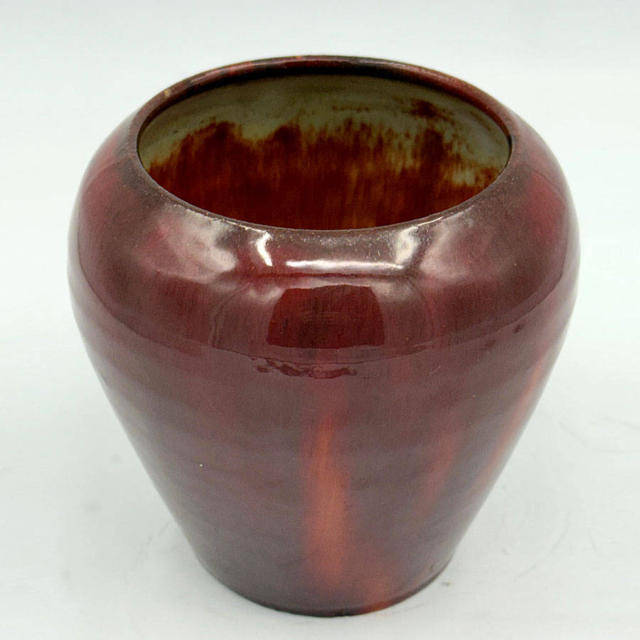 Linnware Vase Fired Brown Glaze