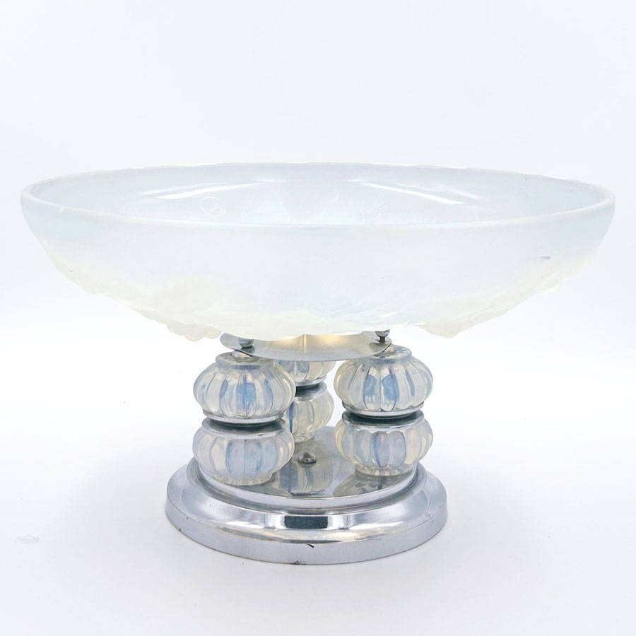 Art Deco Julien Vaseline Glass Tazza C1930