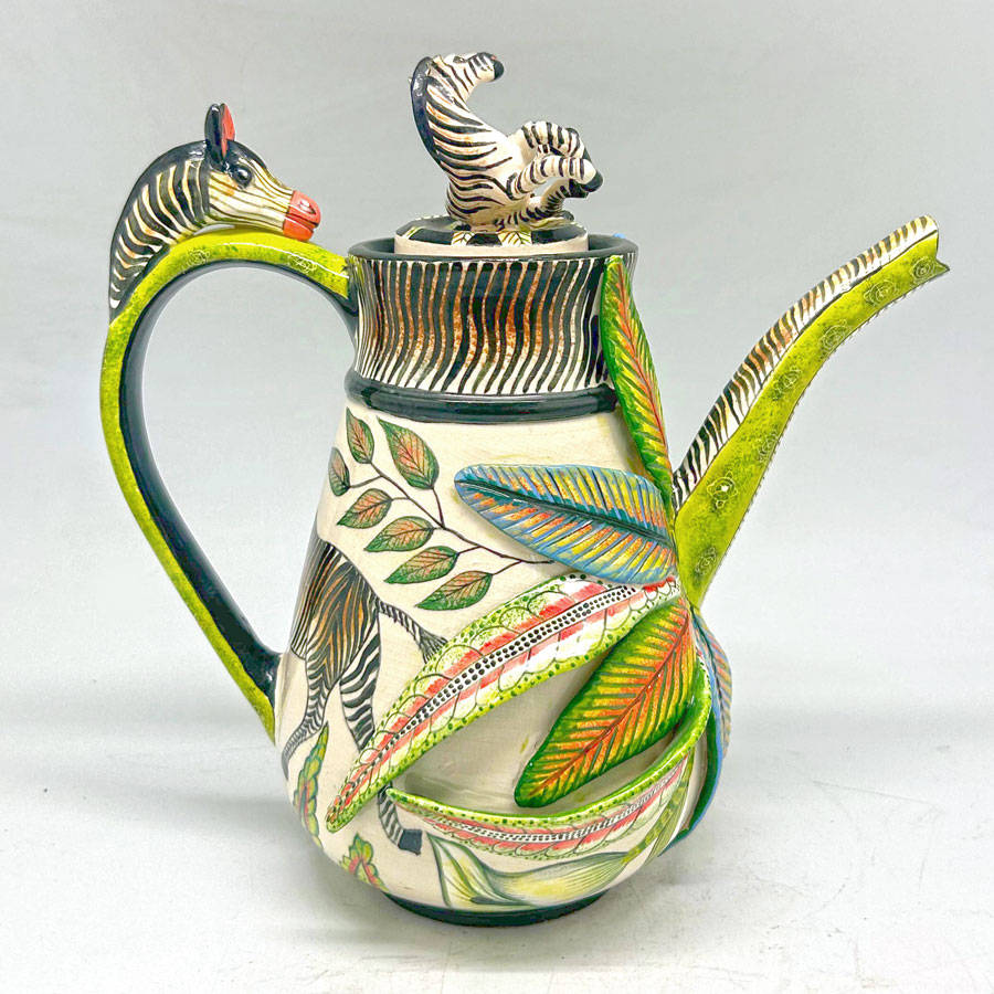 Ardmore Hand Painted Zebra Coffee Pot Mthengen 2008