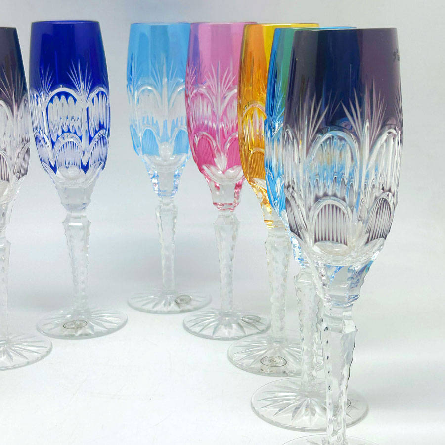 Crystal Longe Stem Champagne Flutes AJR Hungary