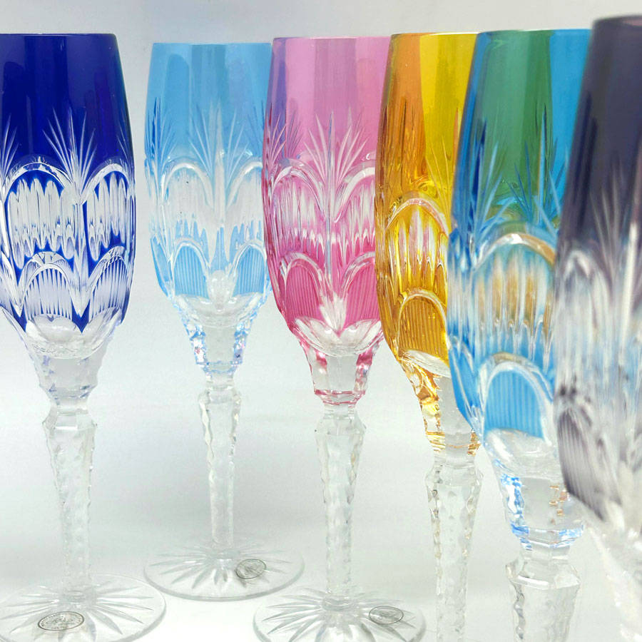 Crystal Longe Stem Champagne Flutes AJR Hungary