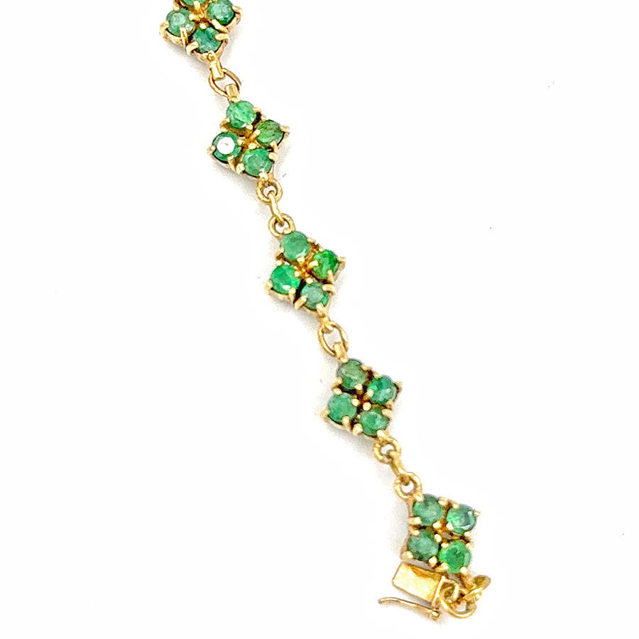 14Ct Gold Bracelet Set With 44 Claw Set Emeralds
