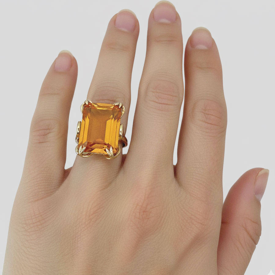 18ct Gold Citrine Cocktail Ring