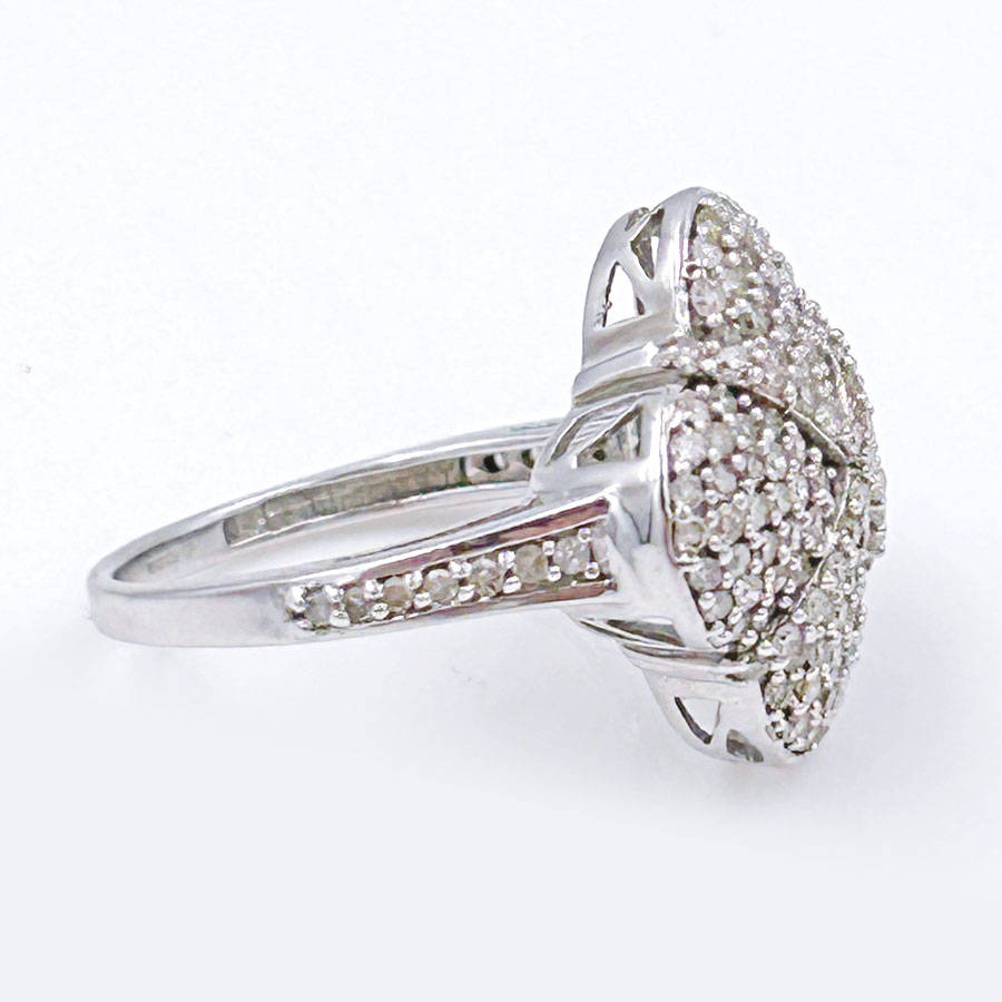 9ct White Gold Diamond Cluster Ring
