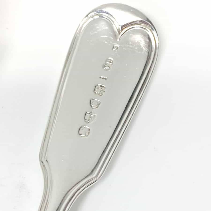 Antique Silver Victorian Fiddle and Thread Service Spoons 1865