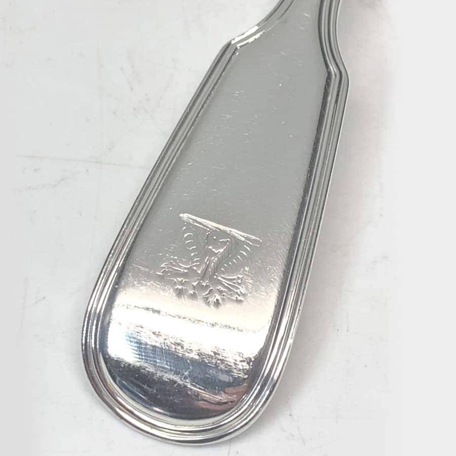 Antique Silver Victorian Fiddle and Thread Service Spoons 1865