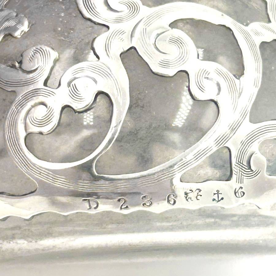 Art Nouveau Silver Overlayed Glass Miniature Perfume Bottle