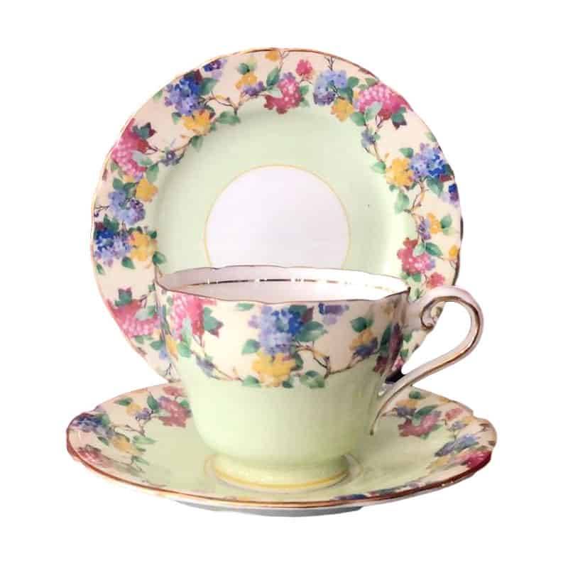 Aynsley Floral Border Trio C752 2