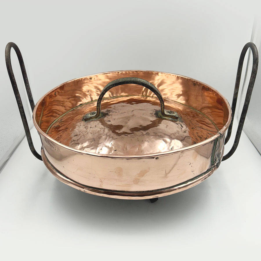 Cape Copper Tart Pan And Cover 20th Applied Handles