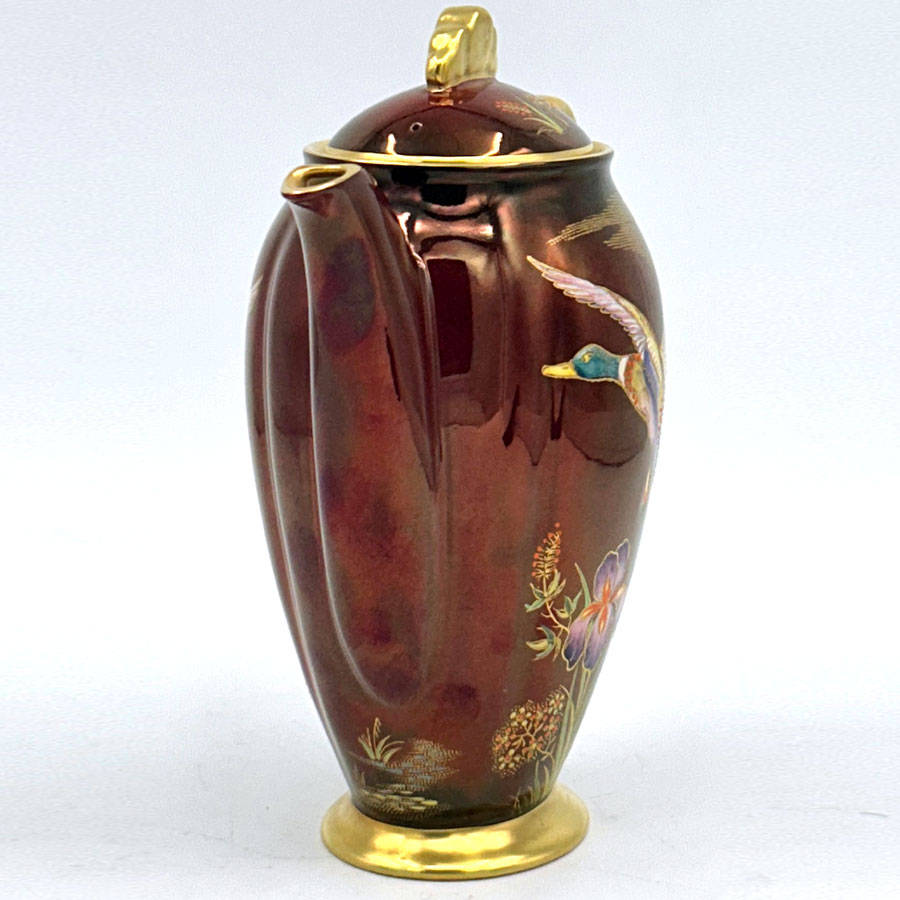 Carlton Ware Chinoiserie Rouge Royale Mallard Coffee Pot