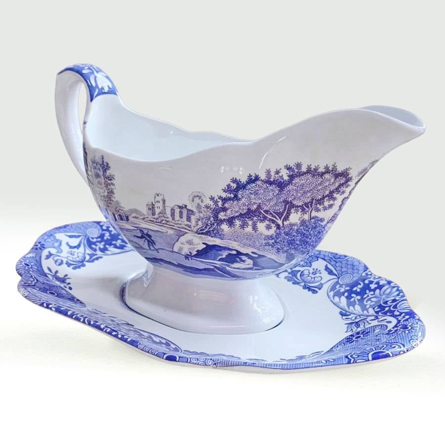 Copeland Spode Blue Italian Pattern Gravy Boat Modern Marking