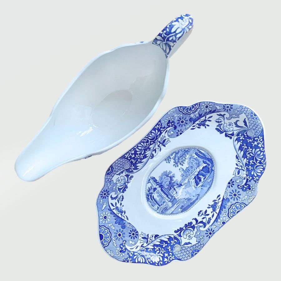 Copeland Spode Blue Italian Pattern Gravy Boat Modern Marking