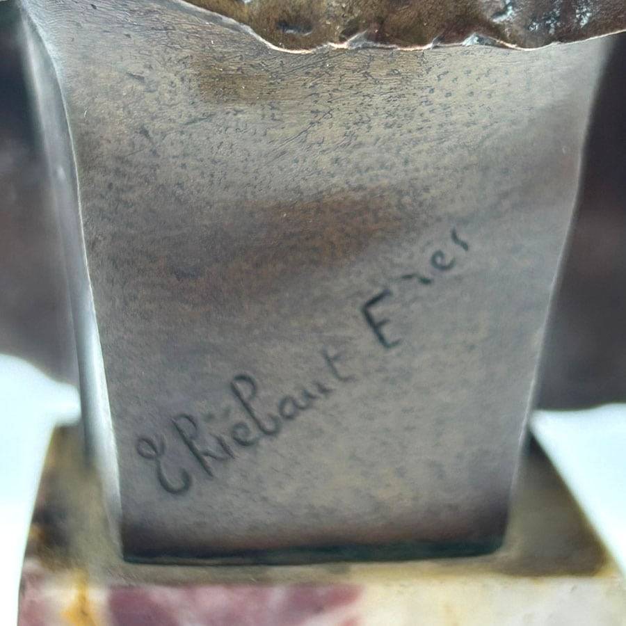 French Patinated Bronze Bust Of A Lady By Thiebaut Freres